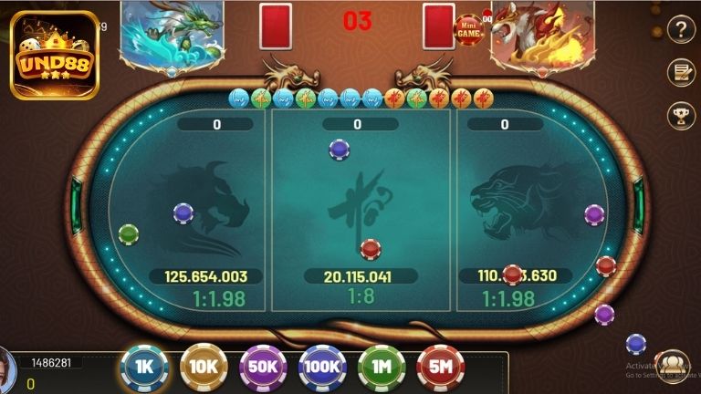 Đặc điểm nổi bật của game bài Long Hổ VND88