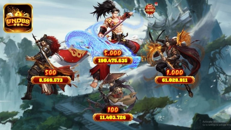 Hệ thống phòng chơi Võ Lâm Truyền Kỳ tại VND88