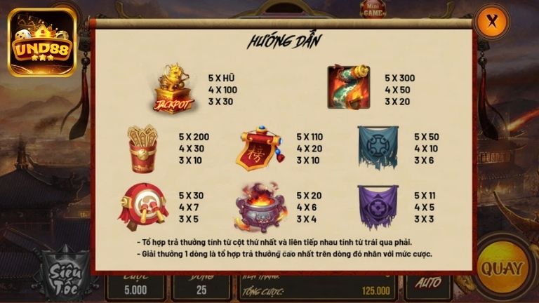 Luật chơi Phong Vân VND88