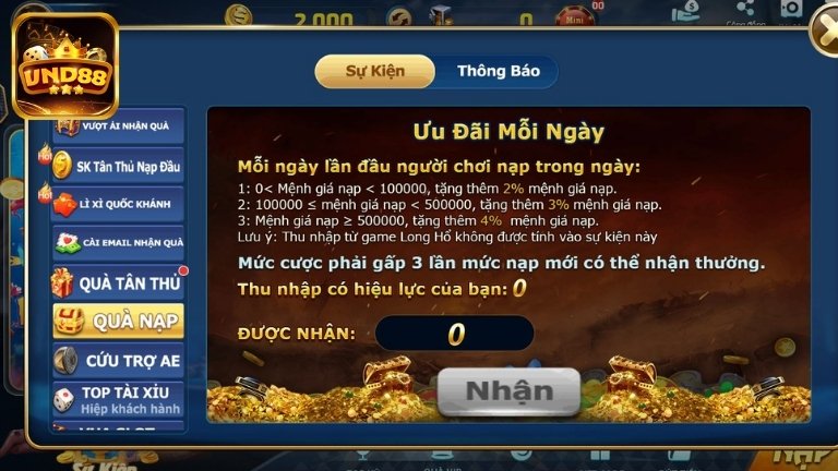 Quà nạp – Ưu đãi mỗi ngày