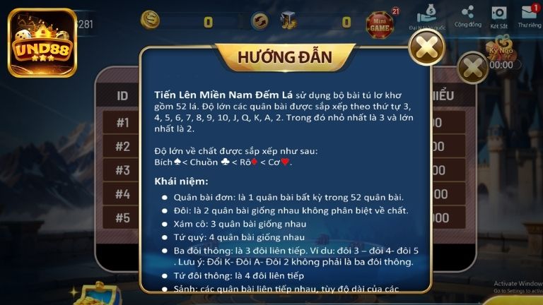 Quy trình tham gia ván bài Tiến Lên Miền Nam VND88