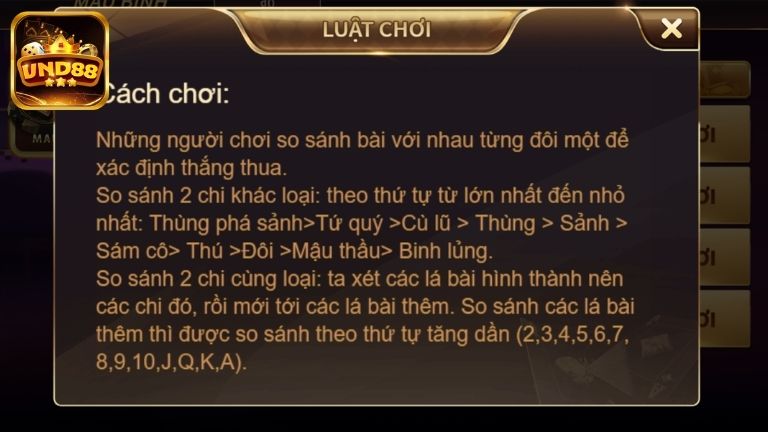 Update luật chơi cơ bản của Mật Binh VND88